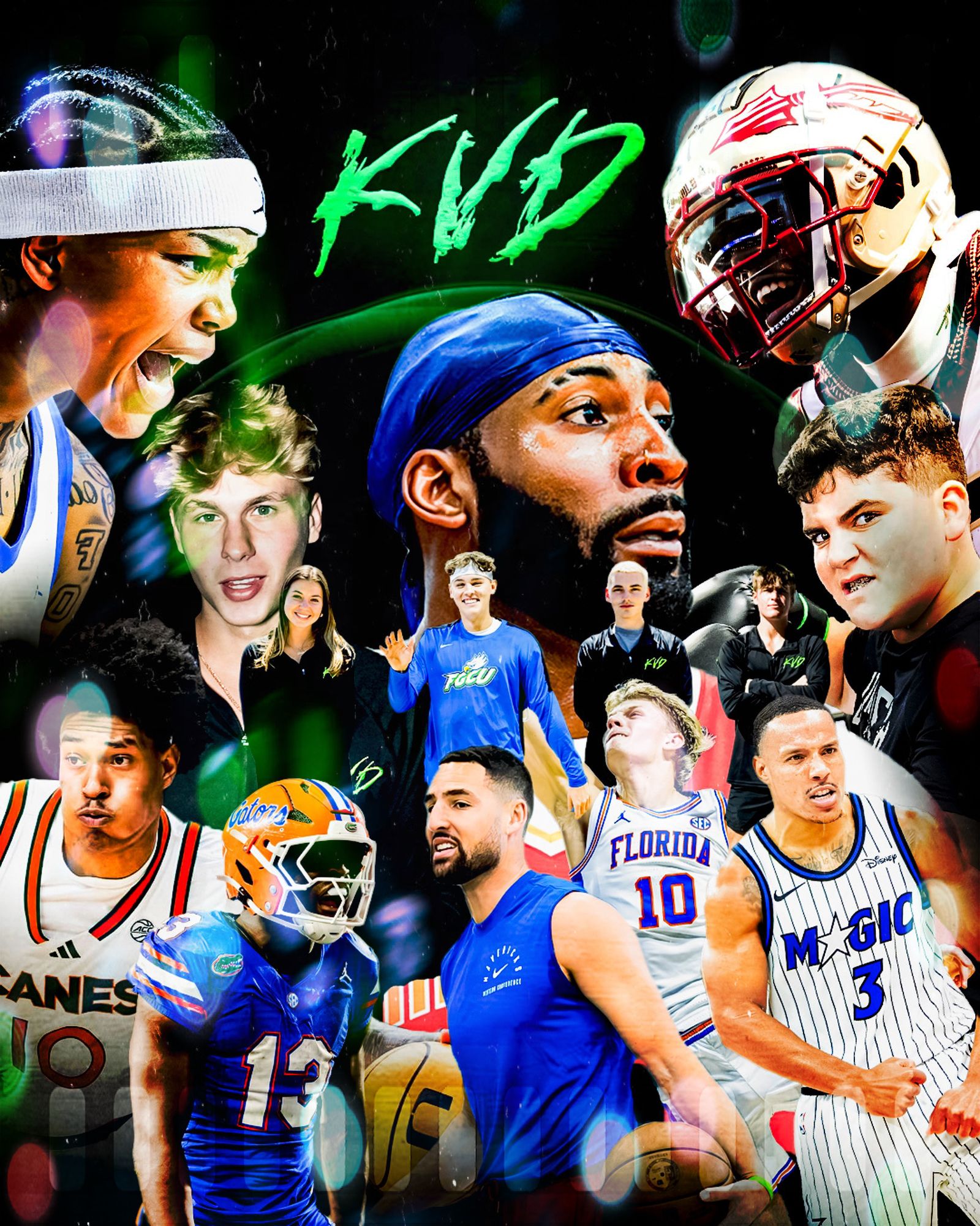 KVD sports athlete collage graphic designed by Kyle DiDonato